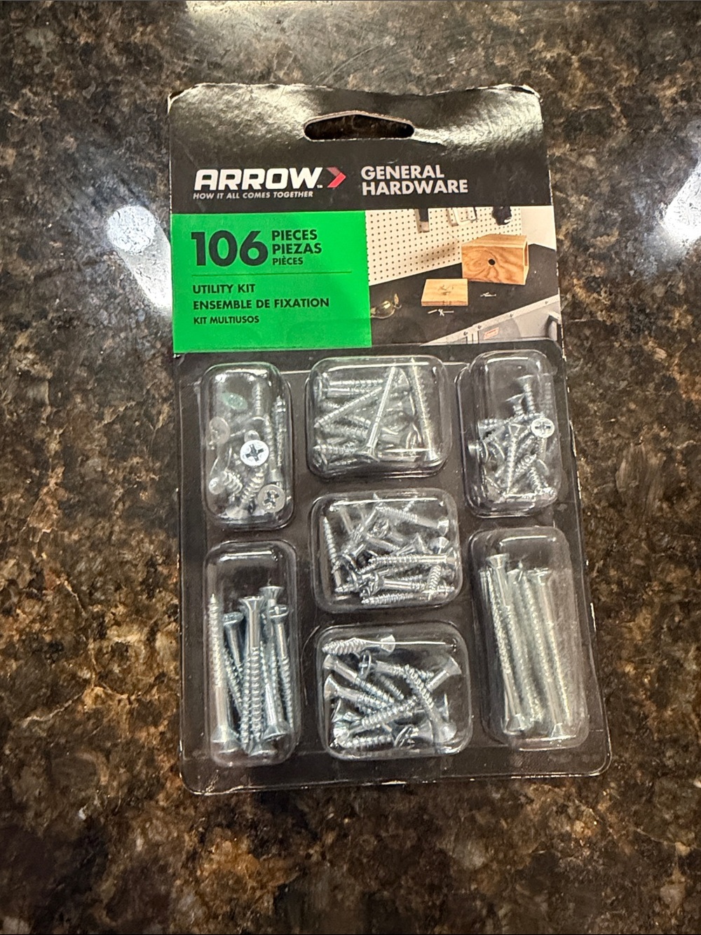 Arrow General Hardware 106-Piece Utility Kit - Silver
